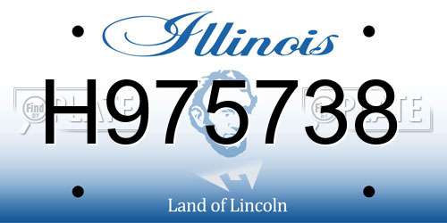 H975738 Illinois License Plate