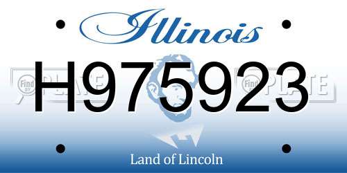 H975923 Illinois License Plate