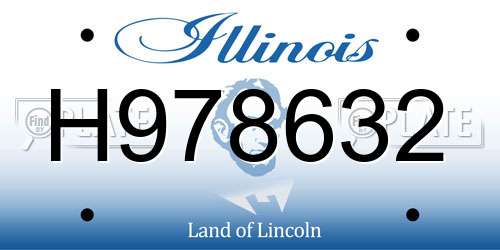 H978632 Illinois License Plate