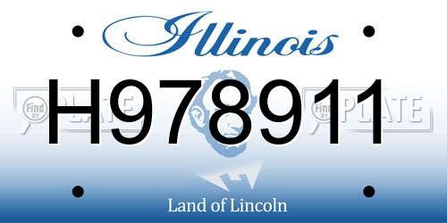 H978911 Illinois License Plate