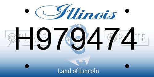 H979474 Illinois License Plate