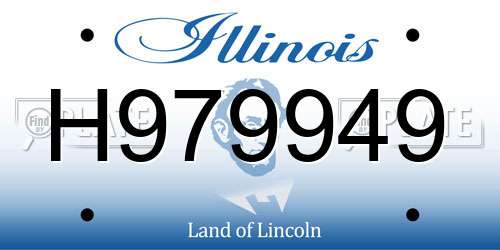 H979949 Illinois License Plate