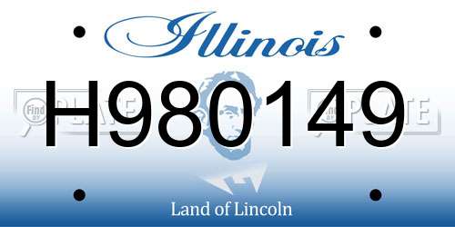 H980149 Illinois License Plate