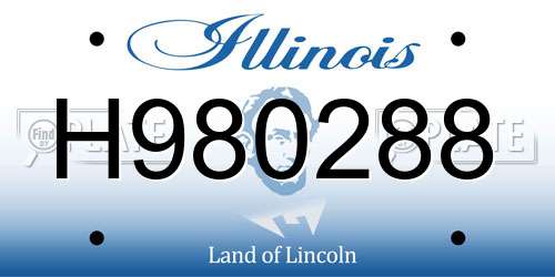 H980288 Illinois License Plate