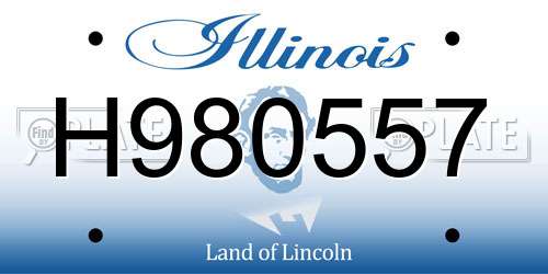 H980557 Illinois License Plate
