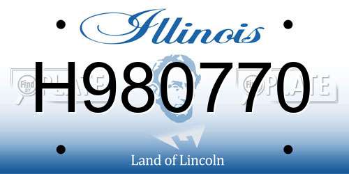 H980770 Illinois License Plate
