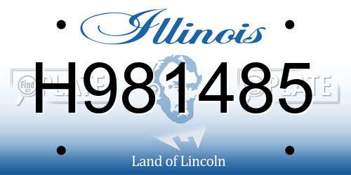 H981485 Illinois License Plate