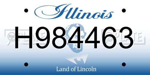 H984463 Illinois License Plate