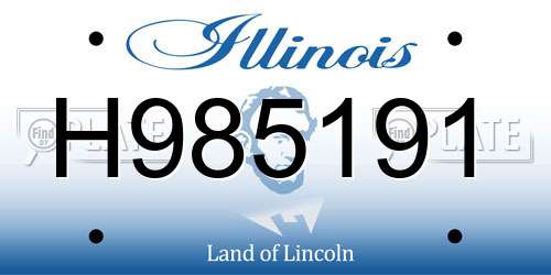 H985191 Illinois License Plate