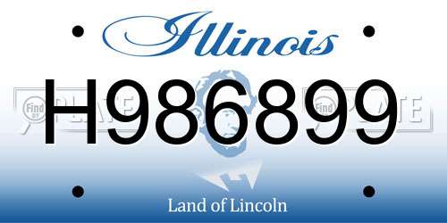 H986899 Illinois License Plate