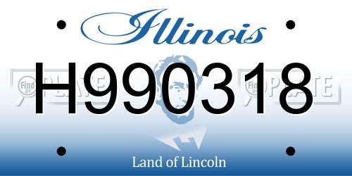 H990318 Illinois License Plate
