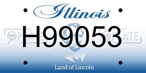 H99053 Illinois License Plate