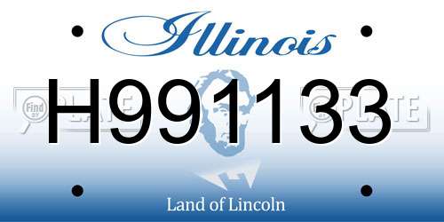 H991133 Illinois License Plate