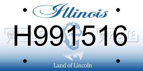 H991516 Illinois License Plate