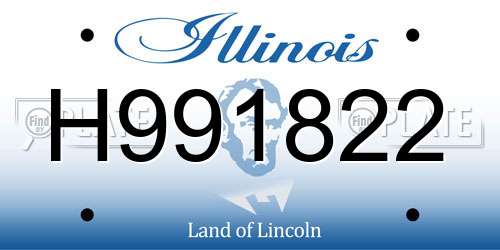 H991822 Illinois License Plate