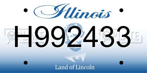 H992433 Illinois License Plate