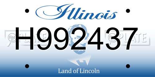 H992437 Illinois License Plate