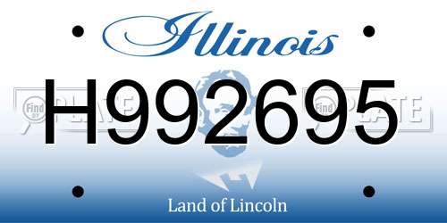 H992695 Illinois License Plate