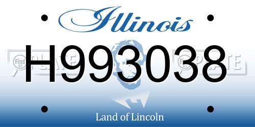 H993038 Illinois License Plate