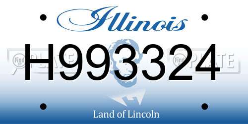 H993324 Illinois License Plate