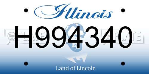 H994340 Illinois License Plate