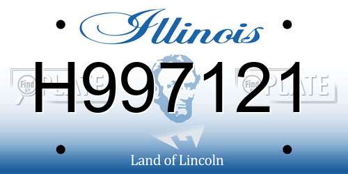 H997121 Illinois License Plate