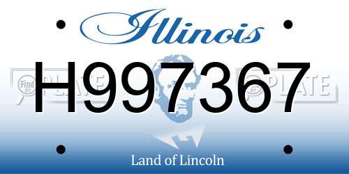 H997367 Illinois License Plate