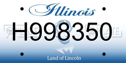 H998350 Illinois License Plate