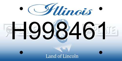 H998461 Illinois License Plate