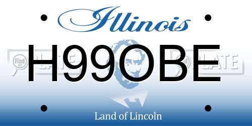 H99OBE Illinois License Plate