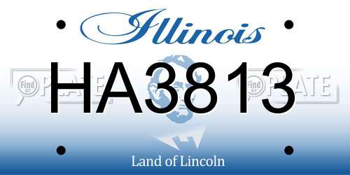 HA3813 Illinois License Plate