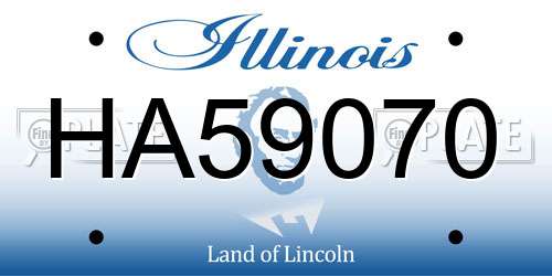 HA59070 Illinois License Plate