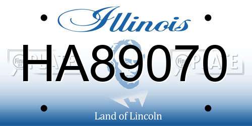 HA89070 Illinois License Plate