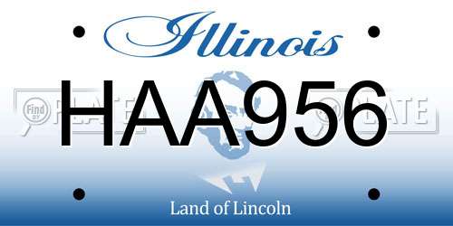 HAA956 Illinois License Plate