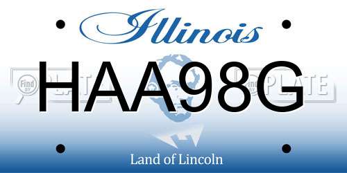 HAA98G Illinois License Plate