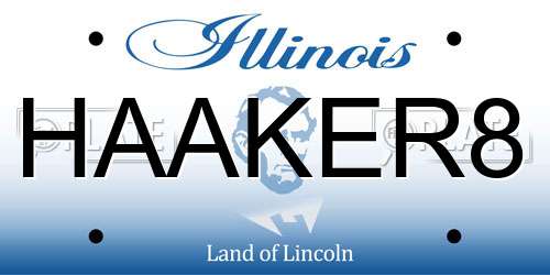HAAKER8 Illinois License Plate