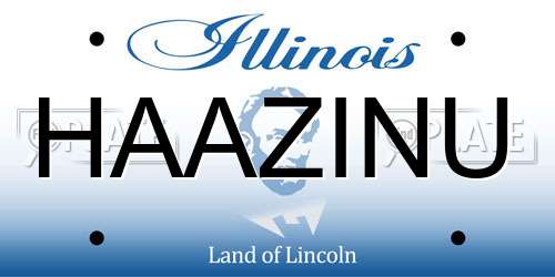 HAAZINU Illinois License Plate