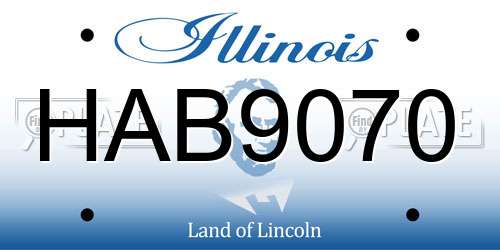 HAB9070 Illinois License Plate