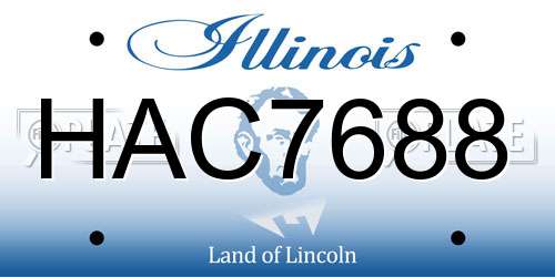 HAC7688 Illinois License Plate