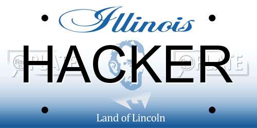 HACKER Illinois License Plate