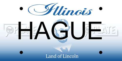 HAGUE Illinois License Plate