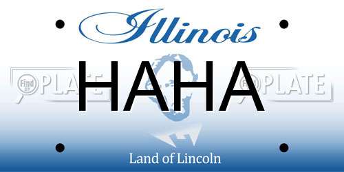 HAHA Illinois License Plate