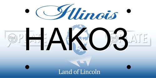 HAKO3 Illinois License Plate