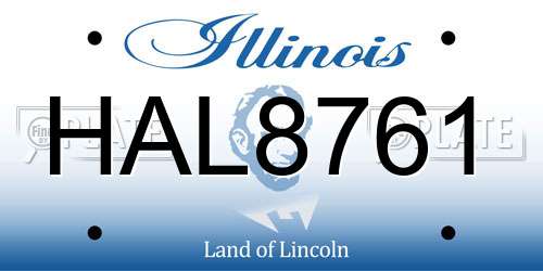 HAL8761 Illinois License Plate