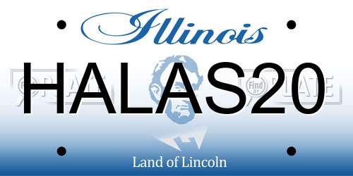 HALAS20 Illinois License Plate