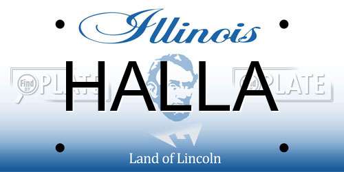 HALLA Illinois License Plate