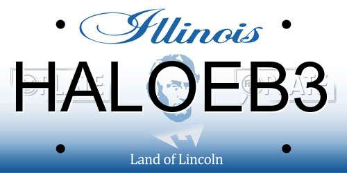 HALOEB3 Illinois License Plate