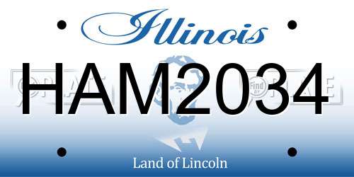 HAM2034 Illinois License Plate