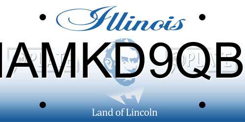 HAMKD9QBJ Illinois License Plate