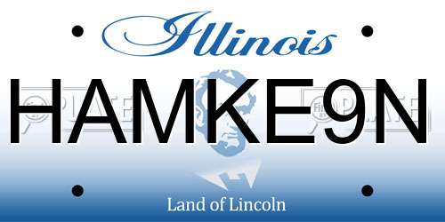 HAMKE9N Illinois License Plate